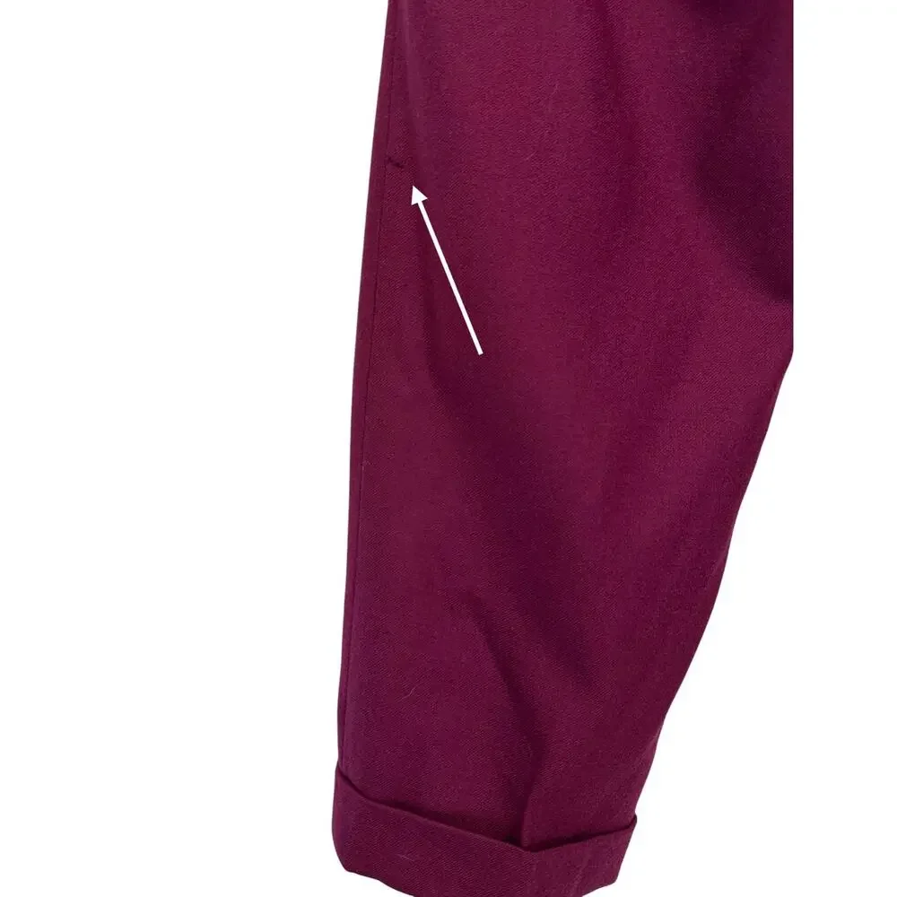 J. Crew Pure Wool Cafe Capri Ankle Pants Burgundy 51414 Petite Size 00